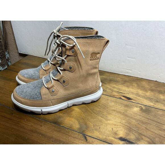 Sorel Womens Explorer II Joan Felt Waterproof Boot Brown Size 8 Casual Winter - Picture 1 of 9